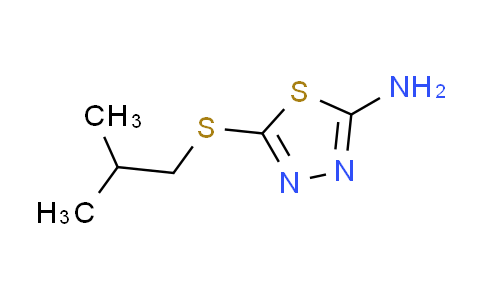 CAS No. 33313-07-4, 5-(isobutylthio)-1,3,4-thiadiazol-2-amine