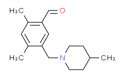CAS No. 894207-03-5, 2,4-dimethyl-5-[(4-methyl-1-piperidinyl)methyl]benzaldehyde