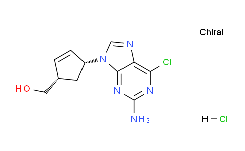 CAS No. 172015-79-1, ((1S,4R)-4-(2-Amino-6-chloro-9H-purin-9-yl)cyclopent-2-en-1-yl)methanol hydrochloride