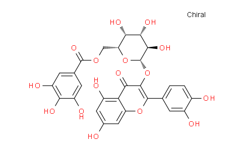 CAS No. 53171-28-1, ((2R,3R,4S,5R,6S)-6-((2-(3,4-Dihydroxyphenyl)-5,7-dihydroxy-4-oxo-4H-chromen-3-yl)oxy)-3,4,5-trihydroxytetrahydro-2H-pyran-2-yl)methyl 3,4,5-trihydroxybenzoate