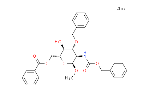 CAS No. 87907-36-6, ((2R,3S,4R,5R,6S)-4-(Benzyloxy)-5-(((benzyloxy)carbonyl)amino)-3-hydroxy-6-methoxytetrahydro-2H-pyran-2-yl)methyl benzoate