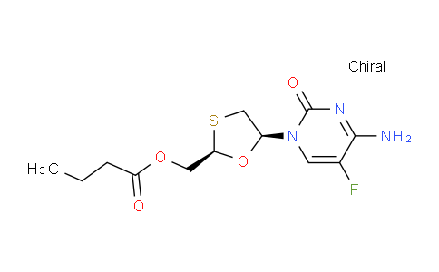 CAS No. 143491-56-9, ((2R,5S)-5-(4-Amino-5-fluoro-2-oxopyrimidin-1(2H)-yl)-1,3-oxathiolan-2-yl)methyl butyrate