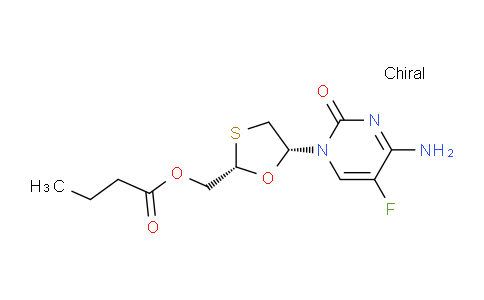 CAS No. 143491-58-1, ((2S,5R)-5-(4-Amino-5-fluoro-2-oxopyrimidin-1(2H)-yl)-1,3-oxathiolan-2-yl)methyl butyrate