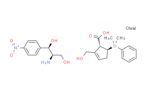 CAS No. 701277-98-7, (1R,2R)-2-Amino-1-(4-nitrophenyl)propane-1,3-diol with trans-5-(dimethyl(phenyl)silyl)-2-(hydroxymethyl)cyclopent-2-enecarboxylate