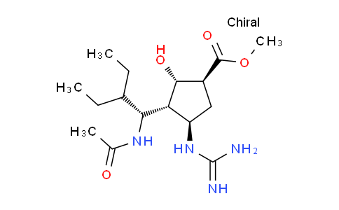CAS No. 229614-51-1, (1S,2S,3R,4R)-Methyl 3-((R)-1-acetamido-2-ethylbutyl)-4-guanidino-2-hydroxycyclopentanecarboxylate