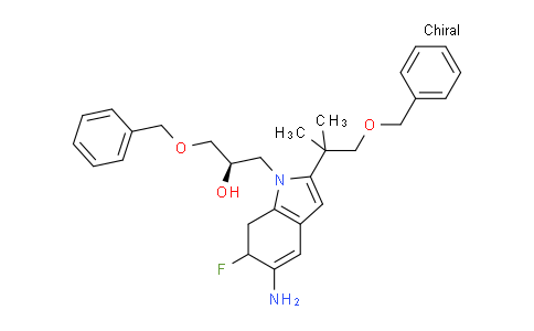 CAS No. 1957130-65-2, (2R)-1-(5-Amino-2-(1-(benzyloxy)-2-methylpropan-2-yl)-6-fluoro-6,7-dihydro-1H-indol-1-yl)-3-(benzyloxy)propan-2-ol