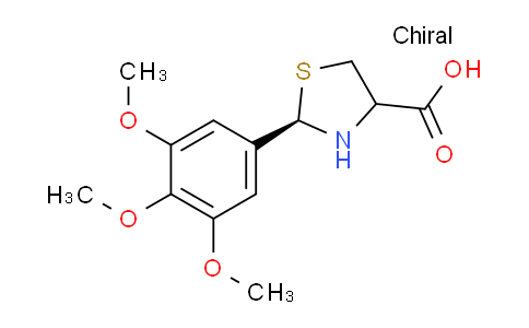CAS No. 637032-02-1, (2R)-2-(3,4,5-Trimethoxyphenyl)thiazolidine-4-carboxylic acid
