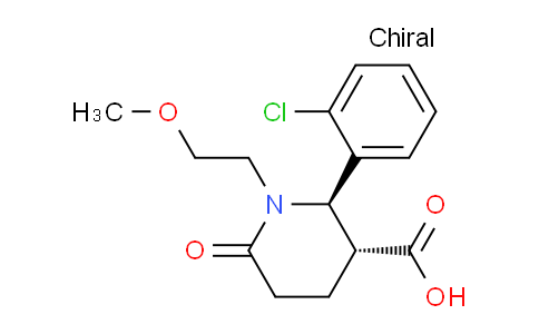 CAS No. 1212077-48-9, (2R,3R)-2-(2-Chlorophenyl)-1-(2-methoxyethyl)-6-oxopiperidine-3-carboxylic acid