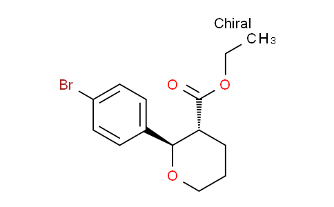 CAS No. 1219633-41-6, (2R,3R)-Ethyl 2-(4-bromophenyl)tetrahydro-2H-pyran-3-carboxylate