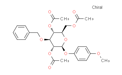 CAS No. 303127-79-9, (2R,3R,4S,5R,6S)-2-(Acetoxymethyl)-4-(benzyloxy)-6-(4-methoxyphenoxy)tetrahydro-2H-pyran-3,5-diyl diacetate