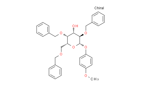 CAS No. 247027-79-8, (2R,3R,4S,5R,6S)-3,5-Bis(benzyloxy)-2-((benzyloxy)methyl)-6-(4-methoxyphenoxy)tetrahydro-2H-pyran-4-ol