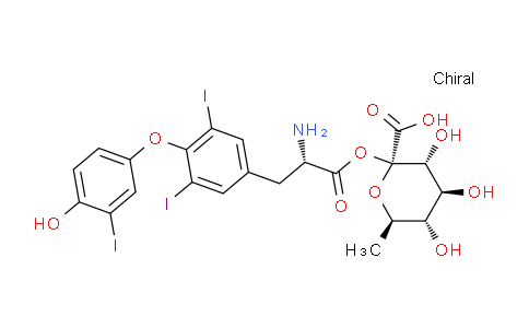 CAS No. 910907-23-2, (2R,3R,4S,5S,6R)-2-(((S)-2-Amino-3-(4-(4-hydroxy-3-iodophenoxy)-3,5-diiodophenyl)propanoyl)oxy)-3,4,5-trihydroxy-6-methyltetrahydro-2H-pyran-2-carboxylic acid