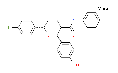 CAS No. 1296129-15-1, (2R,3R,6S)-N,6-Bis(4-fluorophenyl)-2-(4-hydroxyphenyl)tetrahydro-2H-pyran-3-carboxamide