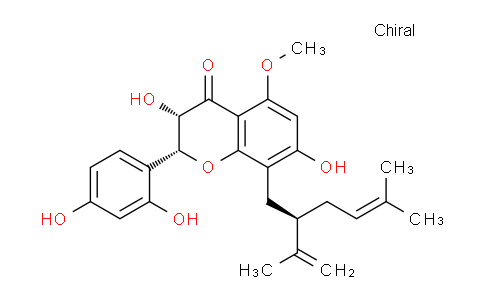 CAS No. 102490-65-3, (2R,3S)-2-(2,4-Dihydroxyphenyl)-3,7-dihydroxy-5-methoxy-8-((R)-5-methyl-2-(prop-1-en-2-yl)hex-4-en-1-yl)chroman-4-one