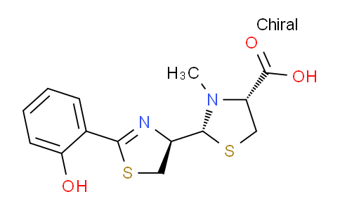 CAS No. 79236-62-7, (2R,4R)-2-((R)-2-(2-Hydroxyphenyl)-4,5-dihydrothiazol-4-yl)-3-methylthiazolidine-4-carboxylic acid