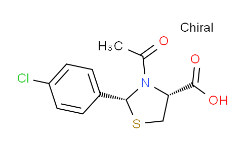CAS No. 110078-81-4, (2R,4R)-3-Acetyl-2-(4-chlorophenyl)thiazolidine-4-carboxylic acid