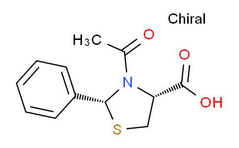 CAS No. 69739-21-5, (2R,4R)-3-Acetyl-2-phenylthiazolidine-4-carboxylic acid