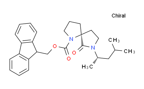 CAS No. 129605-53-4, (2S)-2-((5S)-1-[(9H-Fluoren-9-yl-methoxy)carbonyl]-6-oxo-1,7-diazaspiro[4.4]non-7-yl)-4-methylpentan