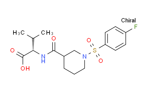 CAS No. 956970-52-8, (2S)-2-(1-((4-Fluorophenyl)sulfonyl)piperidine-3-carboxamido)-3-methylbutanoic acid