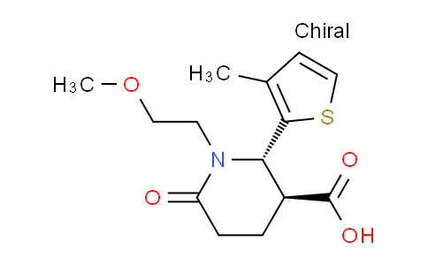 CAS No. 1212305-26-4, (2S,3S)-1-(2-Methoxyethyl)-2-(3-methylthiophen-2-yl)-6-oxopiperidine-3-carboxylic acid