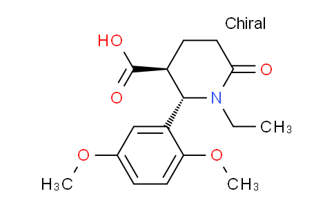 CAS No. 1391555-63-7, (2S,3S)-2-(2,5-Dimethoxyphenyl)-1-ethyl-6-oxopiperidine-3-carboxylic acid