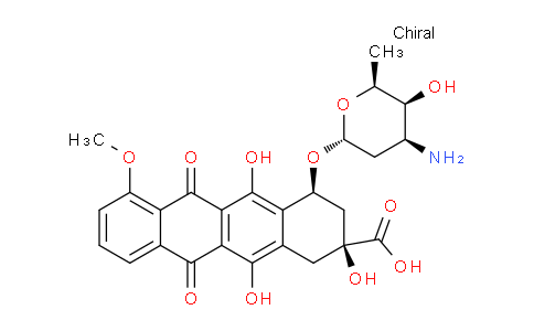 CAS No. 69429-21-6, (2S,4S)-4-(((2R,4S,5S,6S)-4-Amino-5-hydroxy-6-methyltetrahydro-2H-pyran-2-yl)oxy)-2,5,12-trihydroxy-7-methoxy-6,11-dioxo-1,2,3,4,6,11-hexahydrotetracene-2-carboxylic acid