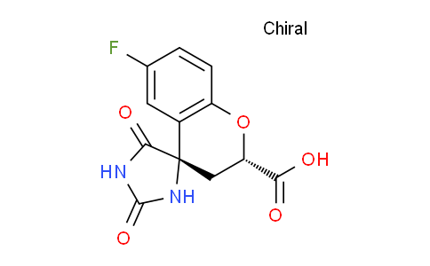 CAS No. 136087-84-8, (2S,4S)-6-Fluoro-2',5'-dioxospiro[chroman-4,4'-imidazolidine]-2-carboxylic acid