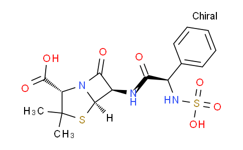 CAS No. 22164-94-9, (2S,5R,6R)-3,3-Dimethyl-7-oxo-6-((R)-2-phenyl-2-(sulfoamino)acetamido)-4-thia-1-azabicyclo[3.2.0]heptane-2-carboxylic acid