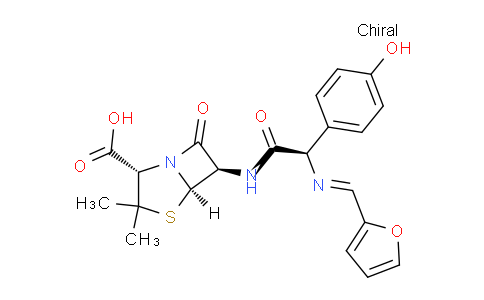 CAS No. 78186-33-1, (2S,5R,6R)-6-((R)-2-((Furan-2-ylmethylene)amino)-2-(4-hydroxyphenyl)acetamido)-3,3-dimethyl-7-oxo-4-thia-1-azabicyclo[3.2.0]heptane-2-carboxylic acid