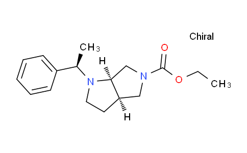 CAS No. 370879-99-5, (3aR,6aR)-Ethyl 1-((R)-1-phenylethyl)hexahydropyrrolo[3,4-b]pyrrole-5(1H)-carboxylate