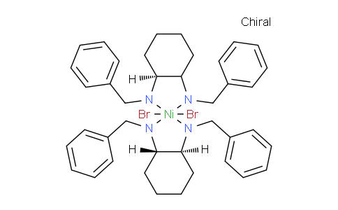 CAS No. 941321-22-8, (3As,3'as,7as)-1,1',3,3'-tetrabenzyl-2,2-dibromo-3a,3'a,4,4',5,5',6,6',7,7',7a,7'a-dodecahydro-2,2'-spirobi[cyclohexa[d]1,3-diaza-2-nickelacyclopentane]