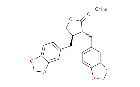 CAS No. 26543-89-5, (3R,4R)-3,4-Bis(benzo[d][1,3]dioxol-5-ylmethyl)dihydrofuran-2(3H)-one