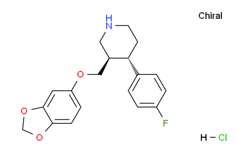 CAS No. 130855-30-0, (3R,4S)-3-((Benzo[d][1,3]dioxol-5-yloxy)methyl)-4-(4-fluorophenyl)piperidine hydrochloride