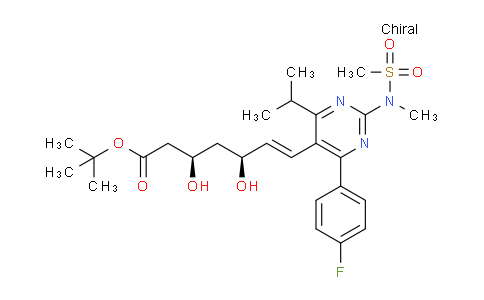 CAS No. 355806-00-7, (3R,5S,6E)-7-[4-(4-Fluorophenyl)-6-isopropyl-2-[(methanesulfonyl) methylamino]pyrimidin-5-yl]-3,5-dihydroxyhept-6-enoic acid tert-butyl ester