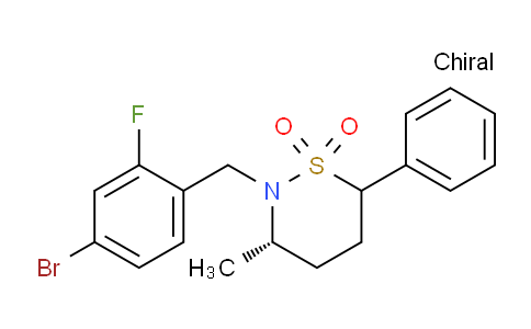 CAS No. 1642303-04-5, (3S)-2-(4-Bromo-2-fluorobenzyl)-3-methyl-6-phenyl-1,2-thiazinane 1,1-dioxide