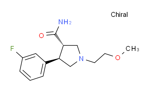 CAS No. 1824664-86-9, (3S,4R)-4-(3-Fluorophenyl)-1-(2-methoxyethyl)pyrrolidine-3-carboxamide