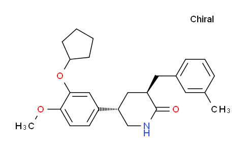 CAS No. 617720-02-2, (3S,5S)-5-(3-(Cyclopentyloxy)-4-methoxyphenyl)-3-(3-methylbenzyl)piperidin-2-one