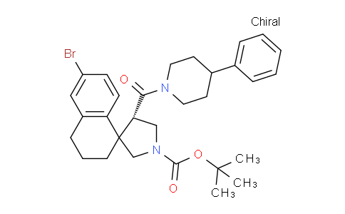 CAS No. 1957130-64-1, (4'S)-tert-Butyl 6-bromo-4'-(4-phenylpiperidine-1-carbonyl)-3,4-dihydro-2H-spiro[naphthalene-1,3'-pyrrolidine]-1'-carboxylate