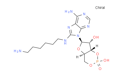 CAS No. 39824-30-1, (4AR,6R,7R,7aS)-6-(6-amino-8-((6-aminohexyl)amino)-9H-purin-9-yl)-2,7-dihydroxytetrahydro-4H-furo[3,2-d][1,3,2]dioxaphosphinine 2-oxide