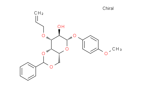 CAS No. 1708088-34-9, (4aR,6S,7R,8R,8aS)-8-(Allyloxy)-6-(4-methoxyphenoxy)-2-phenylhexahydropyrano[3,2-d][1,3]dioxin-7-ol