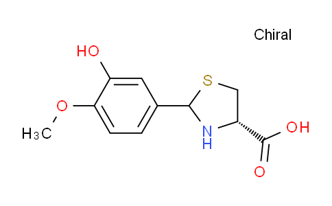 CAS No. 1265908-12-0, (4S)-2-(3-Hydroxy-4-methoxyphenyl)thiazolidine-4-carboxylic acid