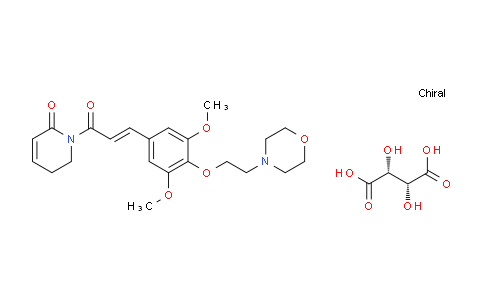 CAS No. 1268593-77-6, (E)-1-(3-(3,5-Dimethoxy-4-(2-morpholinoethoxy)phenyl)acryloyl)-5,6-dihydropyridin-2(1H)-one (2R,3R)-2,3-dihydroxysuccinate