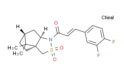 CAS No. 220352-29-4, (E)-3-(3,4-Difluorophenyl)-1-((3aS,6R,7aR)-8,8-dimethyl-2,2-dioxidohexahydro-1H-3a,6-methanobenzo[c]isothiazol-1-yl)prop-2-en-1-one