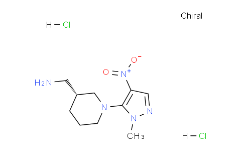 CAS No. 1363408-54-1, (R)-(1-(1-Methyl-4-nitro-1H-pyrazol-5-yl)piperidin-3-yl)methanamine dihydrochloride