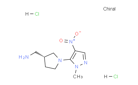 CAS No. 1363408-35-8, (R)-(1-(1-Methyl-4-nitro-1H-pyrazol-5-yl)pyrrolidin-3-yl)methanamine dihydrochloride