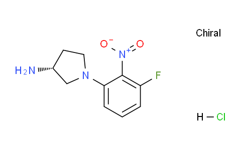 CAS No. 1233860-39-3, (R)-1-(3-Fluoro-2-nitrophenyl)pyrrolidin-3-amine hydrochloride