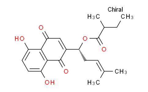 CAS No. 52387-15-2, (R)-1-(5,8-Dihydroxy-1,4-dioxo-1,4-dihydronaphthalen-2-yl)-4-methylpent-3-en-1-yl 2-methylbutanoate