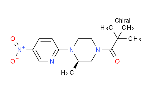 CAS No. 1956437-90-3, (R)-2,2-Dimethyl-1-(3-methyl-4-(5-nitropyridin-2-yl)piperazin-1-yl)propan-1-one
