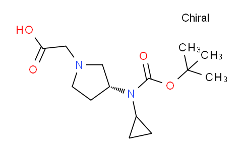 CAS No. 1354011-94-1, (R)-2-(3-((tert-Butoxycarbonyl)(cyclopropyl)amino)pyrrolidin-1-yl)acetic acid