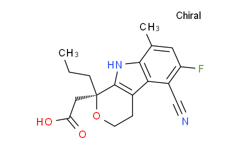 CAS No. 627871-22-1, (R)-2-(5-Cyano-6-fluoro-8-methyl-1-propyl-1,3,4,9-tetrahydropyrano[3,4-b]indol-1-yl)acetic acid